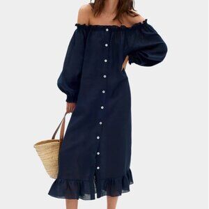 SLEEPER Loungewear Dress in Navy